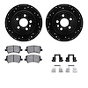8312-11019 Drilled/Slotted Brake Rotors with 3000-Series Ceramic Brake Pads Kit & Hardware [Black], 2013-2015 Land Rover, Positi - image 1