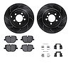 8312-11023 Drilled/Slotted Brake Rotors with 3000-Series Ceramic Brake Pads Kit & Hardware [Black], 2010-2012 Land Rover, Positi - image 1