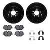 8312-11024 Drilled/Slotted Brake Rotors with 3000-Series Ceramic Brake Pads Kit & Hardware [Black], 2010-2013 Land Rover, Positi - image 1