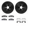 8312-13010 Drilled/Slotted Brake Rotors with 3000-Series Ceramic Brake Pads Kit & Hardware [Black], 1992-1997 Subaru, Position:  - image 1