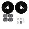 8312-13011 Drilled/Slotted Brake Rotors with 3000-Series Ceramic Brake Pads Kit & Hardware [Black], 2006-2007 Subaru, Position:  - image 1