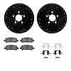 8312-13025 Drilled/Slotted Brake Rotors with 3000-Series Ceramic Brake Pads Kit & Hardware [Black], 2000-2006 Subaru, Position:  - image 1