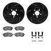 8312-13029 Drilled/Slotted Brake Rotors with 3000-Series Ceramic Brake Pads Kit & Hardware [Black], 2004-2012 Subaru, Position:  - image 1