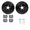 8312-13030 Drilled/Slotted Brake Rotors with 3000-Series Ceramic Brake Pads Kit & Hardware [Black], 2003-2004 Subaru, Position:  - image 1