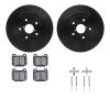 8312-13031 Drilled/Slotted Brake Rotors with 3000-Series Ceramic Brake Pads Kit & Hardware [Black], 2005-2007 Subaru, Position:  - image 1
