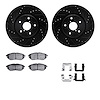 8312-13038 Drilled/Slotted Brake Rotors with 3000-Series Ceramic Brake Pads Kit & Hardware [Black], 2006-2021 Subaru, Position:  - image 1