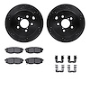 8312-13045 Drilled/Slotted Brake Rotors with 3000-Series Ceramic Brake Pads Kit & Hardware [Black], 2014-2018 Subaru, Position:  - image 1