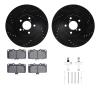 8312-13047 Drilled/Slotted Brake Rotors with 3000-Series Ceramic Brake Pads Kit & Hardware [Black], 2006-2007 Subaru, Position:  - image 1