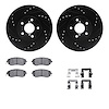 8312-13050 Drilled/Slotted Brake Rotors with 3000-Series Ceramic Brake Pads Kit & Hardware [Black], 2011-2016 Subaru, Position:  - image 1