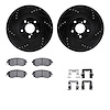 8312-13051 Drilled/Slotted Brake Rotors with 3000-Series Ceramic Brake Pads Kit & Hardware [Black], Fits Select Multiple Makes/M - image 1