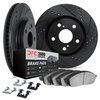 8312-16009 Drilled/Slotted Brake Rotors with 3000-Series Ceramic Brake Pads Kit & Hardware [Black], 2017-2020 Mopar, Position: F - image 2