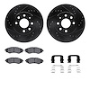 8312-18006 Drilled/Slotted Brake Rotors with 3000-Series Ceramic Brake Pads Kit & Hardware [Black], 2000-2002 GM, Position: Fron - image 1
