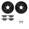 8312-20004 Drilled/Slotted Brake Rotors with 3000-Series Ceramic Brake Pads Kit & Hardware [Black], 1997-2003 Jaguar, Position:  - image 1