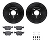 8312-20005 Drilled/Slotted Brake Rotors with 3000-Series Ceramic Brake Pads Kit & Hardware [Black], 1998-2006 Jaguar, Position:  - image 1