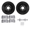 8312-20012 Drilled/Slotted Brake Rotors with 3000-Series Ceramic Brake Pads Kit & Hardware [Black], 2000-2006 Jaguar, Position:  - image 1