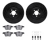 8312-20016 Drilled/Slotted Brake Rotors with 3000-Series Ceramic Brake Pads Kit & Hardware [Black], 2010-2019 Jaguar, Position:  - image 1