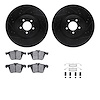 8312-20017 Drilled/Slotted Brake Rotors with 3000-Series Ceramic Brake Pads Kit & Hardware [Black], 2009-2015 Jaguar, Position:  - image 1