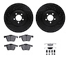 8312-20021 Drilled/Slotted Brake Rotors with 3000-Series Ceramic Brake Pads Kit & Hardware [Black], 2013-2021 Jaguar, Position:  - image 1