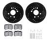 8312-21002 Drilled/Slotted Brake Rotors with 3000-Series Ceramic Brake Pads Kit & Hardware [Black], 1994-2002 Multiple Makes/Mod - image 1