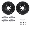 8312-21005 Drilled/Slotted Brake Rotors with 3000-Series Ceramic Brake Pads Kit & Hardware [Black], 1994-2000 Kia/Hyundai/Genesi - image 1