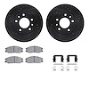 8312-21014 Drilled/Slotted Brake Rotors with 3000-Series Ceramic Brake Pads Kit & Hardware [Black], 2002-2002 Kia/Hyundai/Genesi - image 1