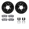 8312-21022 Drilled/Slotted Brake Rotors with 3000-Series Ceramic Brake Pads Kit & Hardware [Black], 2010-2013 Kia/Hyundai/Genesi - image 1