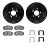 8312-21024 Drilled/Slotted Brake Rotors with 3000-Series Ceramic Brake Pads Kit & Hardware [Black], 2015-2017 Kia/Hyundai/Genesi - image 1