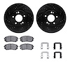 8312-21025 Drilled/Slotted Brake Rotors with 3000-Series Ceramic Brake Pads Kit & Hardware [Black], 2012-2016 Kia/Hyundai/Genesi - image 1
