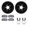 8312-21026 Drilled/Slotted Brake Rotors with 3000-Series Ceramic Brake Pads Kit & Hardware [Black], 2007-2010 Kia/Hyundai/Genesi - image 1
