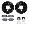 8312-21028 Drilled/Slotted Brake Rotors with 3000-Series Ceramic Brake Pads Kit & Hardware [Black], 2010-2013 Kia/Hyundai/Genesi - image 1