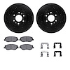 8312-21029 Drilled/Slotted Brake Rotors with 3000-Series Ceramic Brake Pads Kit & Hardware [Black], 2009-2010 Kia/Hyundai/Genesi - image 1