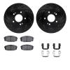 8312-21030 Drilled/Slotted Brake Rotors with 3000-Series Ceramic Brake Pads Kit & Hardware [Black], 2010-2013 Kia/Hyundai/Genesi - image 1