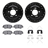 8312-21033 Drilled/Slotted Brake Rotors with 3000-Series Ceramic Brake Pads Kit & Hardware [Black], Fits Select Kia/Hyundai/Gene - image 1