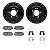 8312-21035 Drilled/Slotted Brake Rotors with 3000-Series Ceramic Brake Pads Kit & Hardware [Black], Fits Select Kia/Hyundai/Gene - image 1