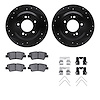 8312-21037 Drilled/Slotted Brake Rotors with 3000-Series Ceramic Brake Pads Kit & Hardware [Black], 2018-2020 Kia/Hyundai/Genesi - image 1