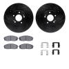 8312-21038 Drilled/Slotted Brake Rotors with 3000-Series Ceramic Brake Pads Kit & Hardware [Black], 2015-2021 Kia/Hyundai/Genesi - image 1