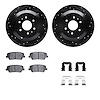 8312-21041 Drilled/Slotted Brake Rotors with 3000-Series Ceramic Brake Pads Kit & Hardware [Black], 2009-2010 Kia/Hyundai/Genesi - image 1