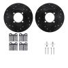8312-22002 Drilled/Slotted Brake Rotors with 3000-Series Ceramic Brake Pads Kit & Hardware [Black], 1967-1971 Opel, Position: Fr - image 1
