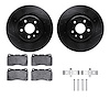 8312-26001 Drilled/Slotted Brake Rotors with 3000-Series Ceramic Brake Pads Kit & Hardware [Black], 2014-2021 Tesla, Position: F - image 1