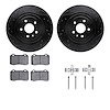 8312-26002 Drilled/Slotted Brake Rotors with 3000-Series Ceramic Brake Pads Kit & Hardware [Black], 2012-2020 Tesla, Position: R - image 1