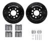 8312-27014 Drilled/Slotted Brake Rotors with 3000-Series Ceramic Brake Pads Kit & Hardware [Black], 1967-1974 Volvo, Position: R - image 1