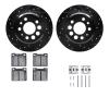 8312-27015 Drilled/Slotted Brake Rotors with 3000-Series Ceramic Brake Pads Kit & Hardware [Black], 1975-1987 Volvo, Position: R - image 1
