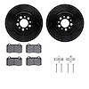 8312-27043 Drilled/Slotted Brake Rotors with 3000-Series Ceramic Brake Pads Kit & Hardware [Black], 2004-2007 Volvo, Position: R - image 1