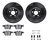 8312-27073 Drilled/Slotted Brake Rotors with 3000-Series Ceramic Brake Pads Kit & Hardware [Black], Fits Select Multiple Makes/M - image 1