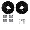 8312-31012 Drilled/Slotted Brake Rotors with 3000-Series Ceramic Brake Pads Kit & Hardware [Black], 1977-1983 BMW, Position: Fro - image 1