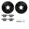 8312-31042 Drilled/Slotted Brake Rotors with 3000-Series Ceramic Brake Pads Kit & Hardware [Black], 2000-2003 BMW, Position: Fro - image 1