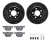 8312-31052 Drilled/Slotted Brake Rotors with 3000-Series Ceramic Brake Pads Kit & Hardware [Black], 2000-2006 BMW, Position: Rea - image 1