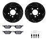 8312-31061 Drilled/Slotted Brake Rotors with 3000-Series Ceramic Brake Pads Kit & Hardware [Black], 1999-2006 BMW, Position: Rea - image 1