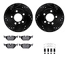 8312-31064 Drilled/Slotted Brake Rotors with 3000-Series Ceramic Brake Pads Kit & Hardware [Black], 2003-2008 BMW, Position: Rea - image 1