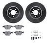 8312-31071 Drilled/Slotted Brake Rotors with 3000-Series Ceramic Brake Pads Kit & Hardware [Black], 2011-2016 BMW, Position: Fro - image 1